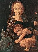 BOLTRAFFIO, Giovanni Antonio Virgin and Child with a Flower Vase (detail) oil